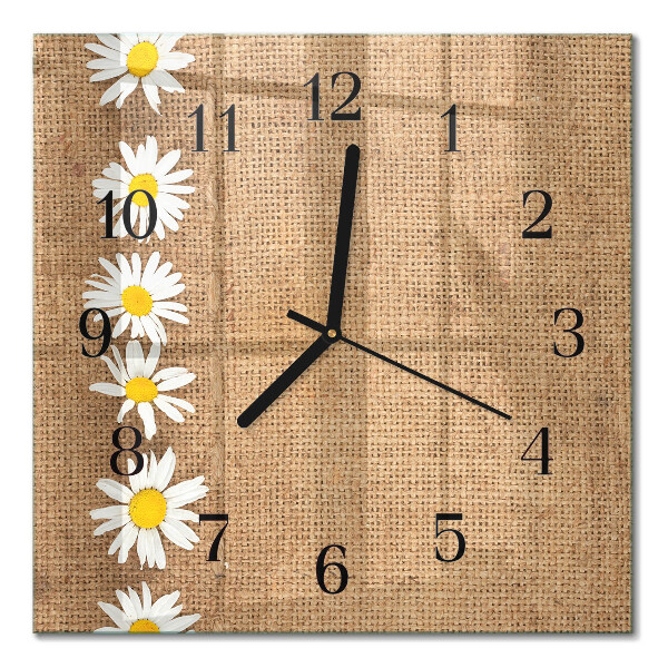 Moderne wanduhr quadratisch Gänseblümchen