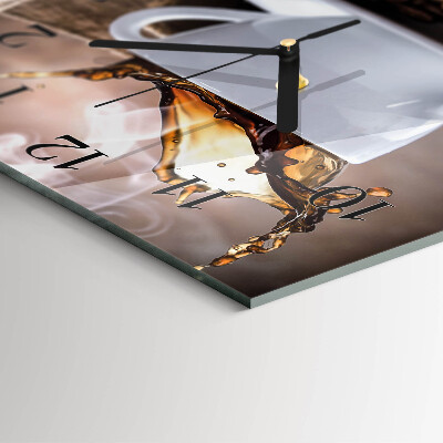Quadratische wanduhr Kaffee