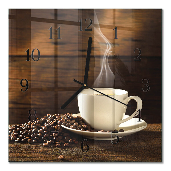 Quadratische wanduhr modern Kaffee