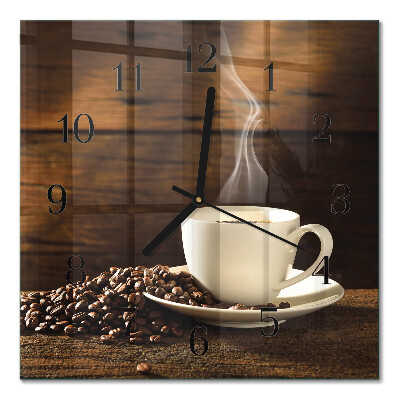Quadratische wanduhr modern Kaffee