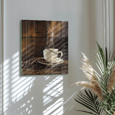 Quadratische wanduhr modern Kaffee