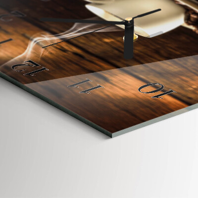 Quadratische wanduhr modern Kaffee