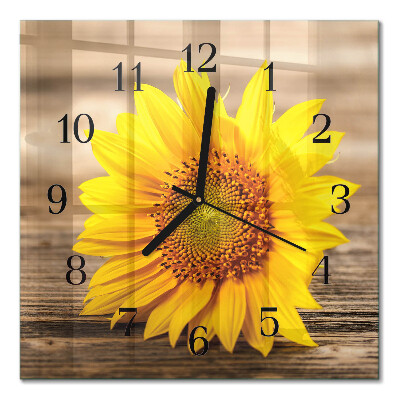 Wanduhr mit motiv quadratisch Sonnenblume
