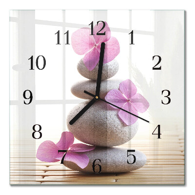 Moderne wanduhr quadratisch Spa-Steine