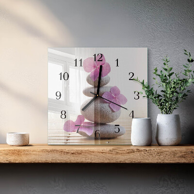 Moderne wanduhr quadratisch Spa-Steine