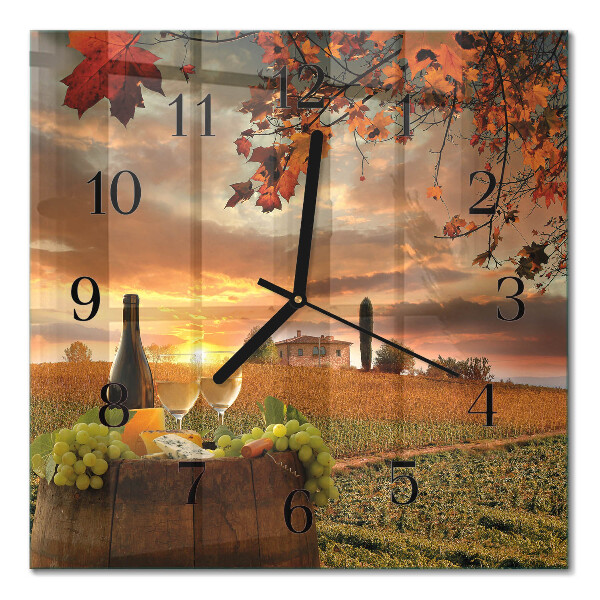 Quadratische wanduhr modern Naturwein