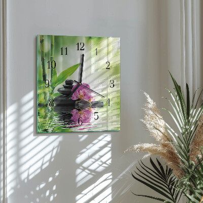 Quadratische wanduhr modern Orchideen-Spa