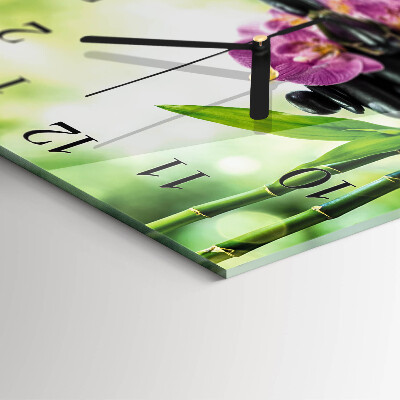 Quadratische wanduhr modern Orchideen-Spa