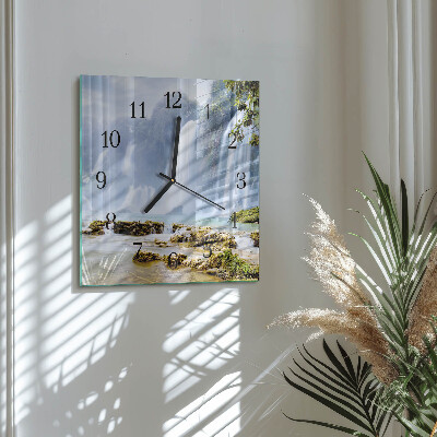 Quadratische wanduhr Wasserfall