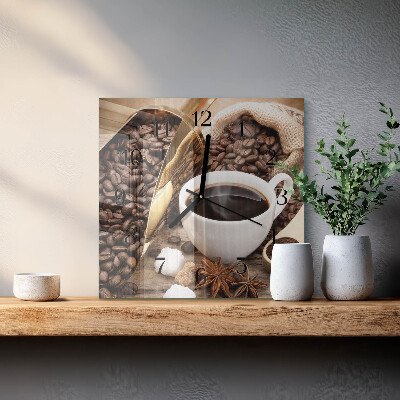 Moderne wanduhr quadratisch Kaffee