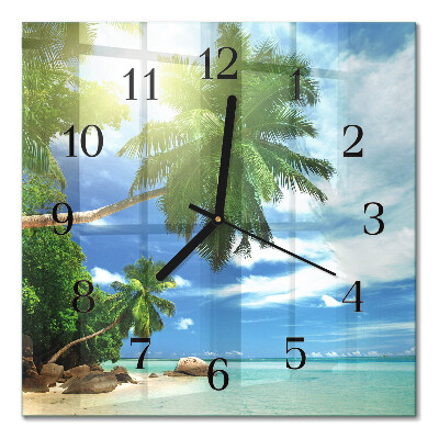 Moderne wanduhr quadratisch Palm Island