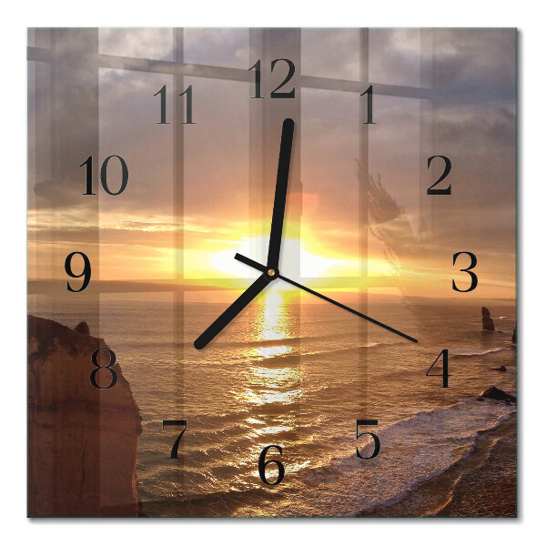 Quadratische wanduhr Sonnenuntergang