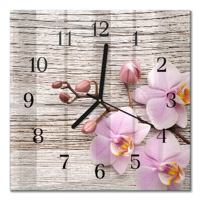 Wanduhr mit motiv quadratisch Orchidee