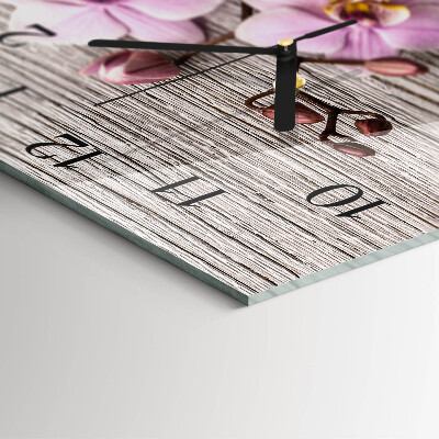 Wanduhr mit motiv quadratisch Orchidee