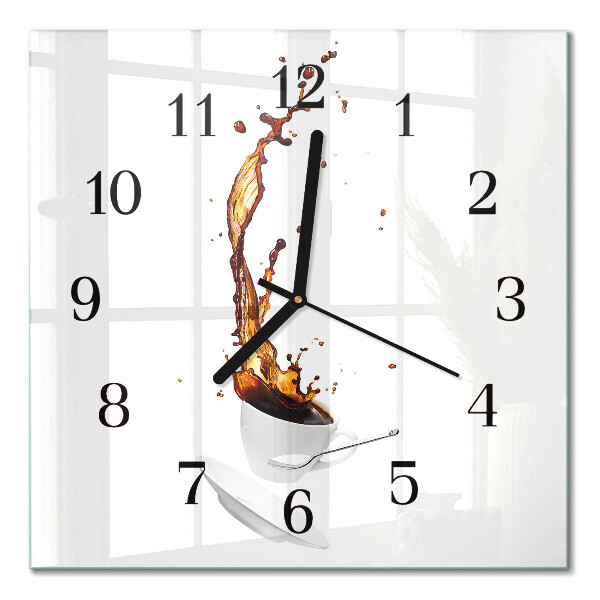 Quadratische wanduhr Kaffee