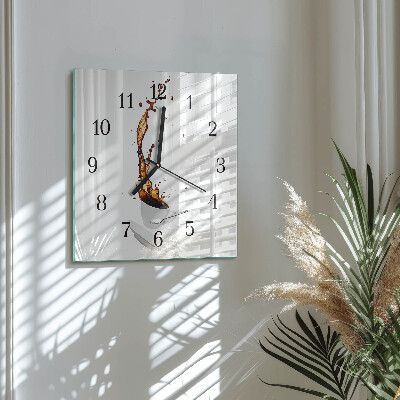 Quadratische wanduhr Kaffee