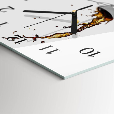 Quadratische wanduhr Kaffee