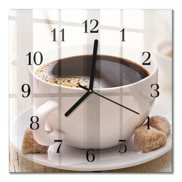 Wanduhr mit motiv quadratisch Kaffee