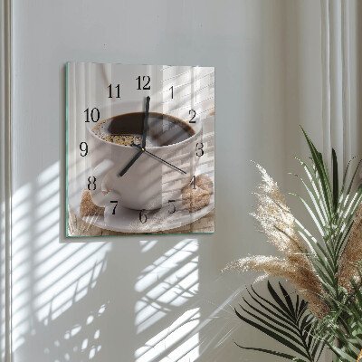 Wanduhr mit motiv quadratisch Kaffee