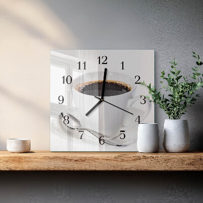 Moderne wanduhr quadratisch Kaffee