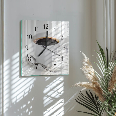 Moderne wanduhr quadratisch Kaffee
