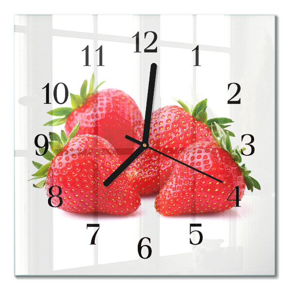 Moderne wanduhr quadratisch Erdbeeren