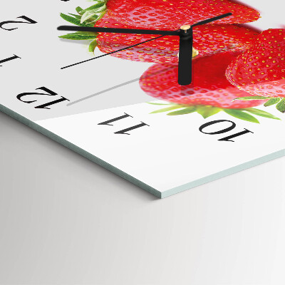 Moderne wanduhr quadratisch Erdbeeren