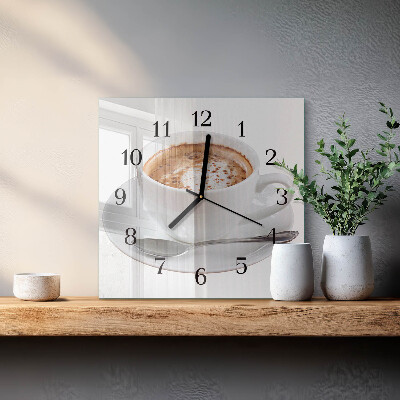 Moderne wanduhr quadratisch Kaffee