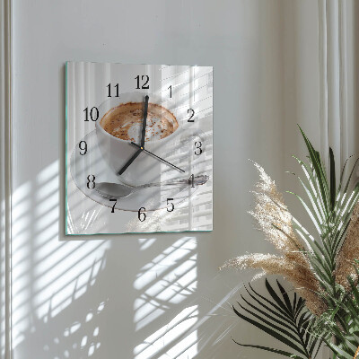 Moderne wanduhr quadratisch Kaffee