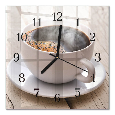 Wanduhr mit motiv quadratisch Kaffee