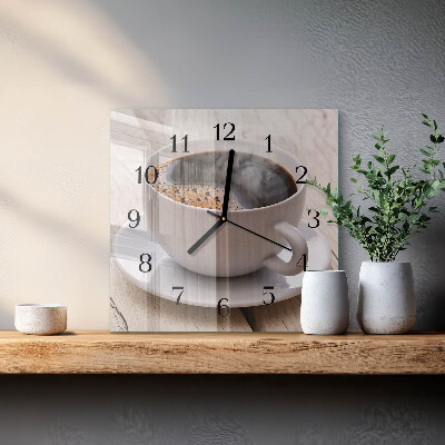 Wanduhr mit motiv quadratisch Kaffee