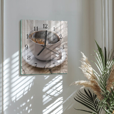 Wanduhr mit motiv quadratisch Kaffee