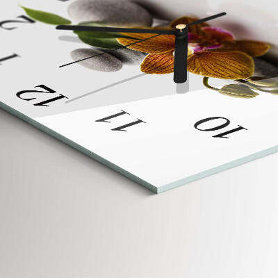 Quadratische wanduhr Orchidee