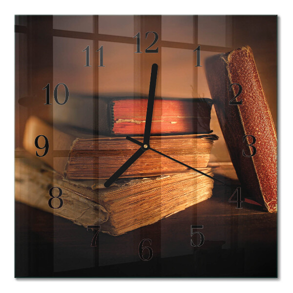 Wanduhr mit motiv quadratisch Buch