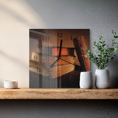 Wanduhr mit motiv quadratisch Buch