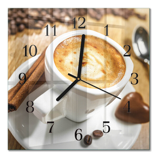 Quadratische wanduhr Kaffee
