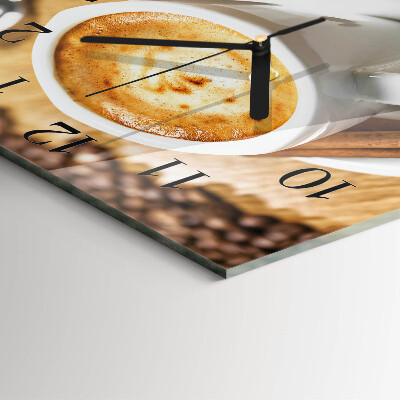 Quadratische wanduhr Kaffee