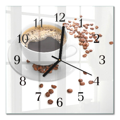 Glasuhr quadratisch Kaffee