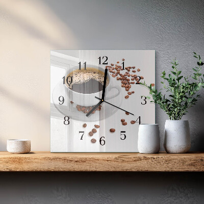 Glasuhr quadratisch Kaffee
