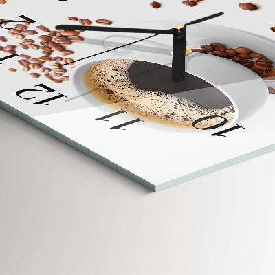Glasuhr quadratisch Kaffee