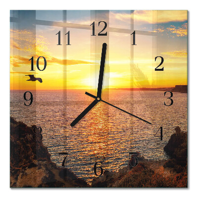 Moderne wanduhr quadratisch Sonnenuntergang