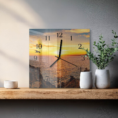 Moderne wanduhr quadratisch Sonnenuntergang