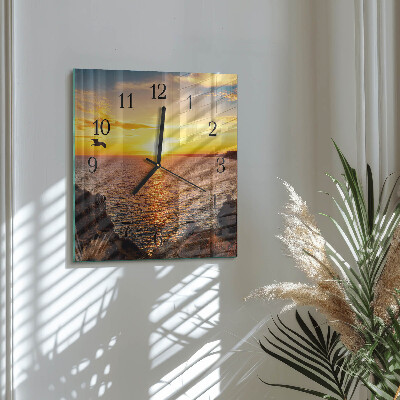 Moderne wanduhr quadratisch Sonnenuntergang