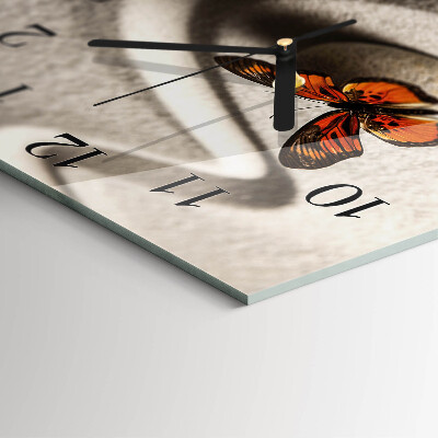 Quadratische wanduhr Schmetterling