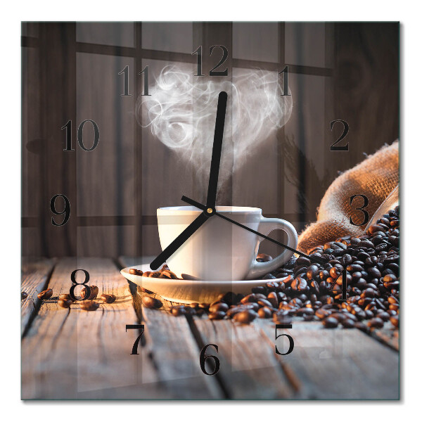 Glasuhr quadratisch Liebe zum Kaffee