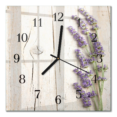 Wanduhr mit motiv quadratisch Lavendel
