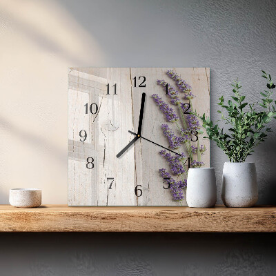 Wanduhr mit motiv quadratisch Lavendel