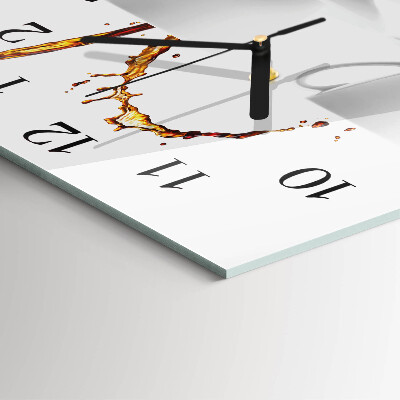 Quadratische wanduhr modern Tassen Kaffee