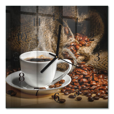Moderne wanduhr quadratisch Kaffee