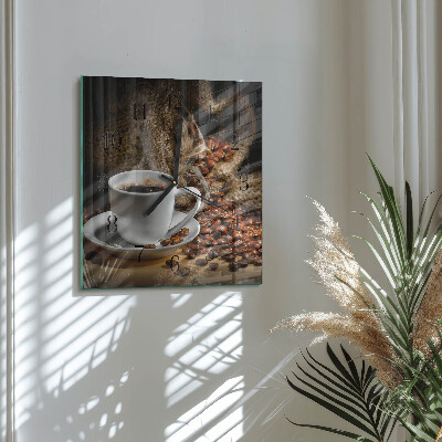Moderne wanduhr quadratisch Kaffee